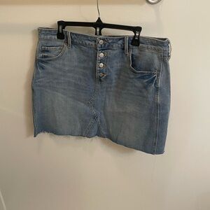 Denim Mini Skirt with Button Front